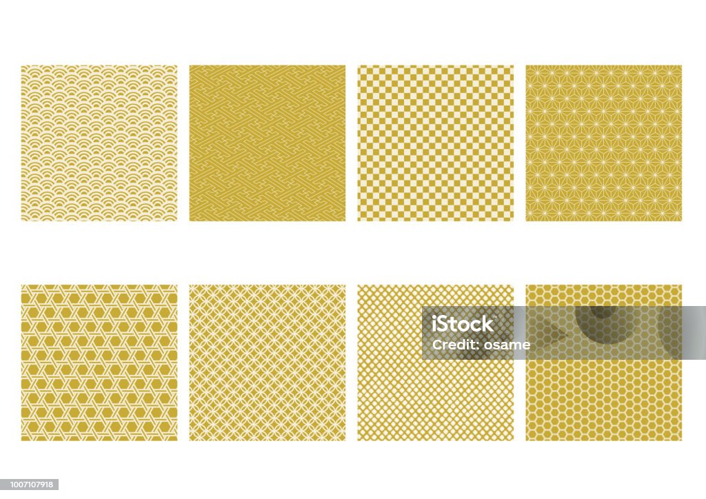 Japanese traditional pattern set Pattern stock vector