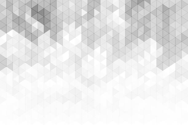 graue und weiße geometrischen dreiecke migrationshintergrund. - abstract backgrounds pattern technology stock-grafiken, -clipart, -cartoons und -symbole