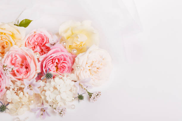 istock Sweet color fabric roses in soft style for background 1007135674