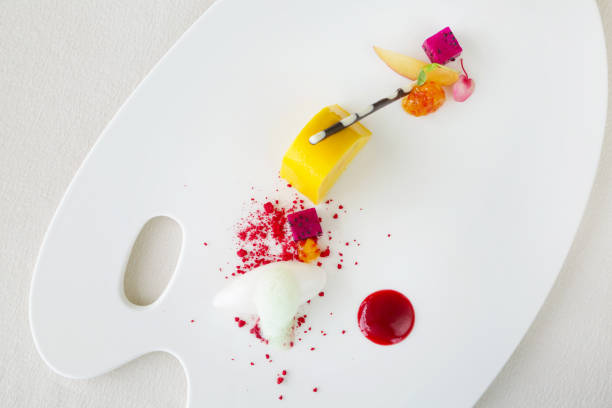 istock Top view of beautiful elegant dessert served on the table 1007136754