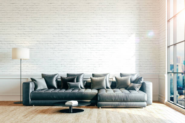 istock 3d render of beautiful clean interior design 1007145142
