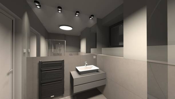 istock 3D visualization of the interior of a modern bathroom 1007148968