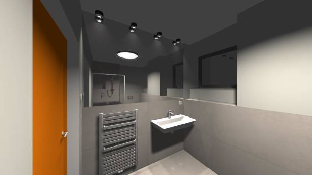 istock 3D visualization of the interior of a modern bathroom 1007151252
