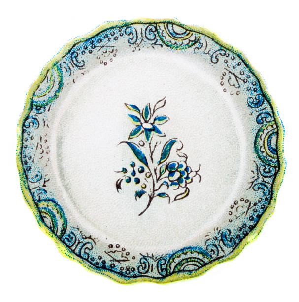 Illustration of a French culture plate ,Antique Design Illustrations