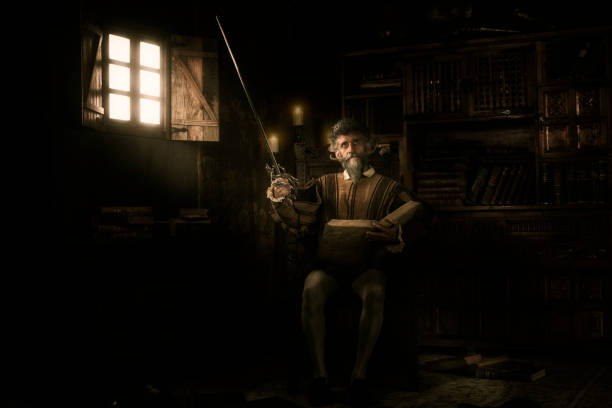 Don Quixote loosing his mind while reading chivalry books