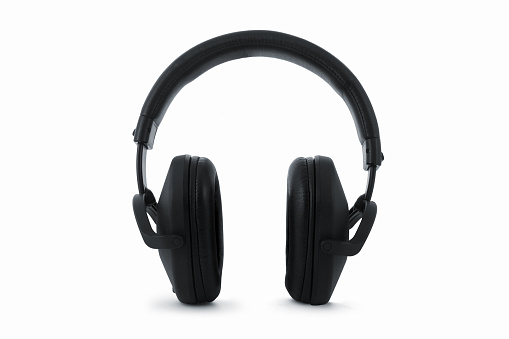 Professional headphones, earphones, isolated on white