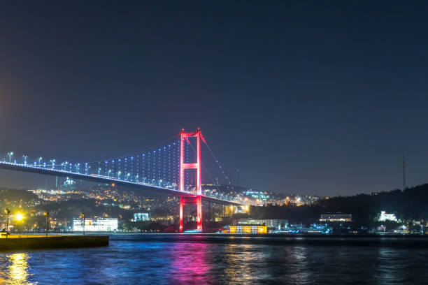 istock Night view of 15 July Martyrs Bridge 1007176346