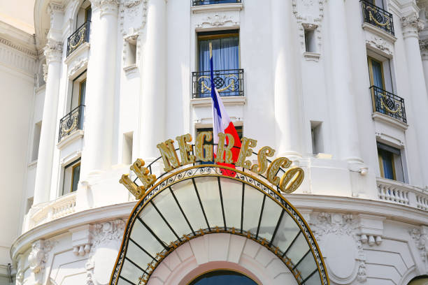 hotel le negresco in nice, french riviera, france - city of nice restaurant france french riviera imagens e fotografias de stock