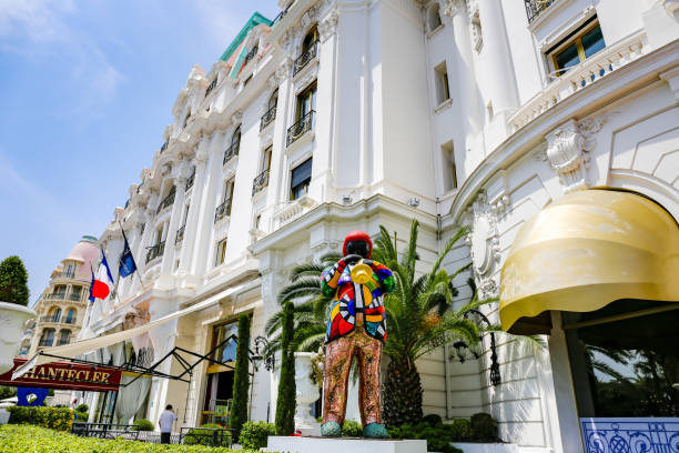 hotel le negresco di nizza, costa azzurra, francia - city of nice france french riviera promenade des anglais foto e immagini stock