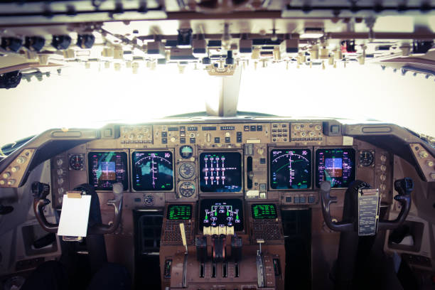 Flight Deck Of The 747400 Jumbo Jet Stock Photo - Download Image