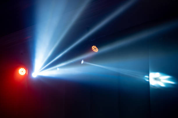 istock beam light at indoor party hall, white light is beautiful. 1007202660