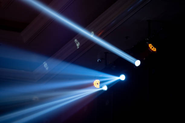 istock beam light at indoor party hall, white light is beautiful. 1007202740