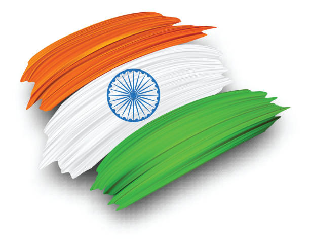 tag der unabhängigkeit indiens 15. august. karte mit nationalflagge. - 15 th century stock-grafiken, -clipart, -cartoons und -symbole