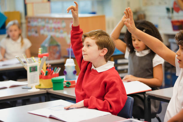 participar en su clase de primaria - niño pre escolar fotografías e imágenes de stock