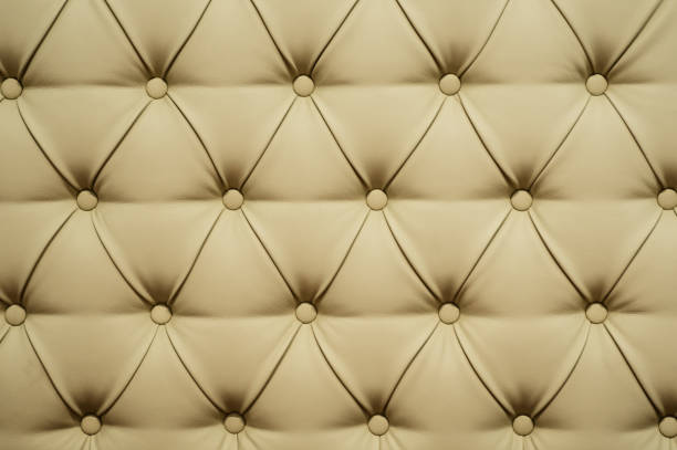 istock Coach-type leatherette screed tightened with buttons. Natural chesterfield style quilted upholstery backdrop. background texture 1007227130