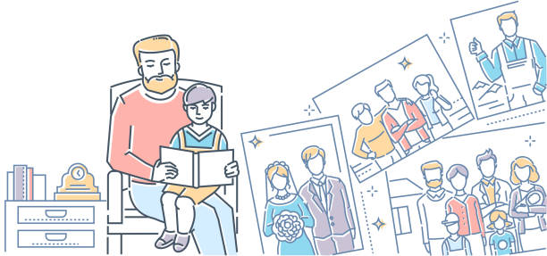 sladká paměť - barevná linie design styl ilustrace - poctivost fotky stock ilustrace