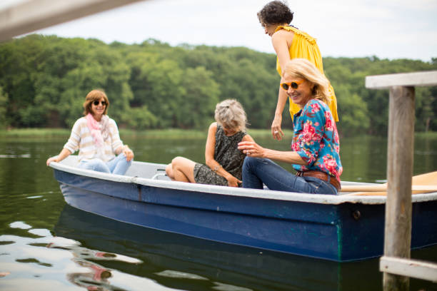 istock Multi-ethnic women are enjoying boating in forest 1007230406