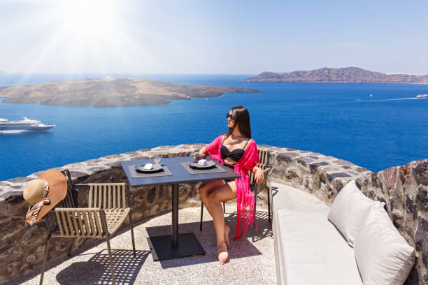istock Young woman in Santorini 1007239986