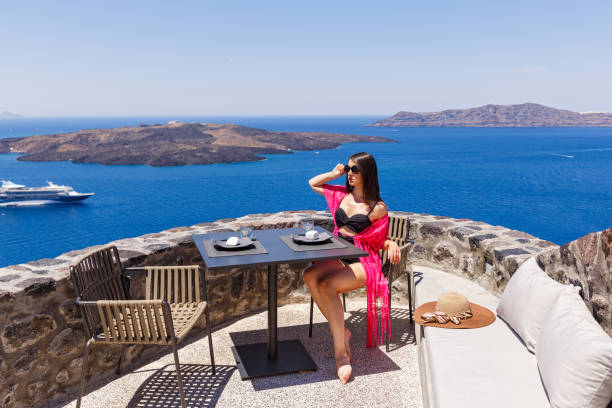 istock Young woman in Santorini 1007246344