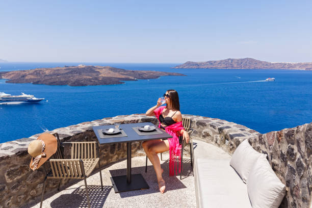 istock Young woman in Santorini 1007246520