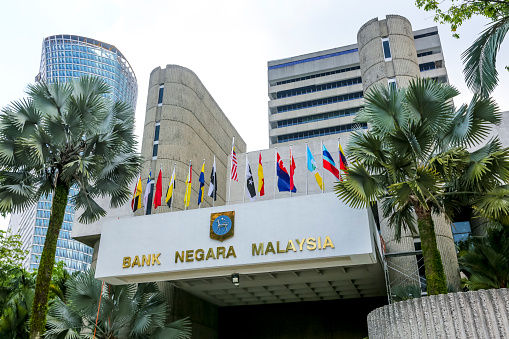 KUALA LUMPUR, MALAYSIA - JUNE 27, 2018 : The Central Bank of Malaysia (BNM; Bank Negara Malaysia) is the Malaysian central bank. BNM is to promote monetary and financial stability.