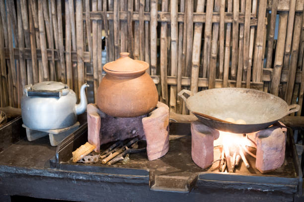 istock Antique containers for cooking in Thailand. 1007250122