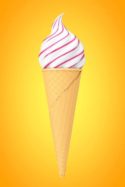 istock Soft Serve Ice Cream in  Waffle Crispy Ice Cream Cone. 3d Rendering 1007251238