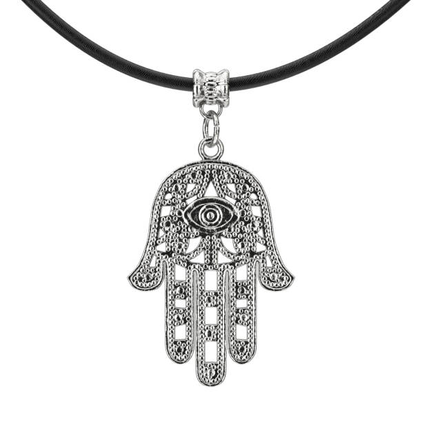 istock Silver Hamsa, Hand of Fatima Amulet Coulomb. 3d Rendering 1007253536