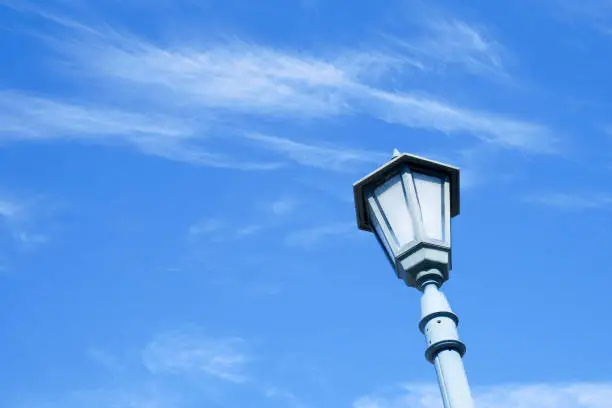 classic view of the small lantern with blue sky.