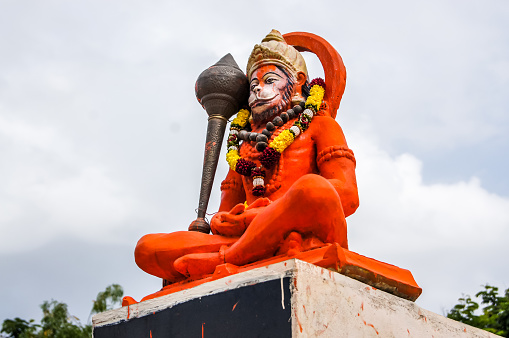 Indian God Hanuman Huge Statue Background