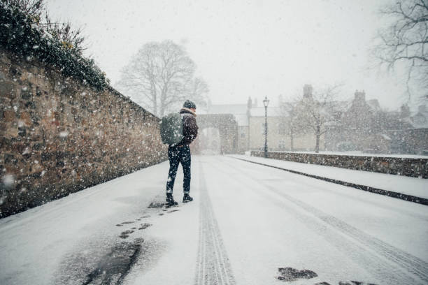 Walking Along A Snowy Street