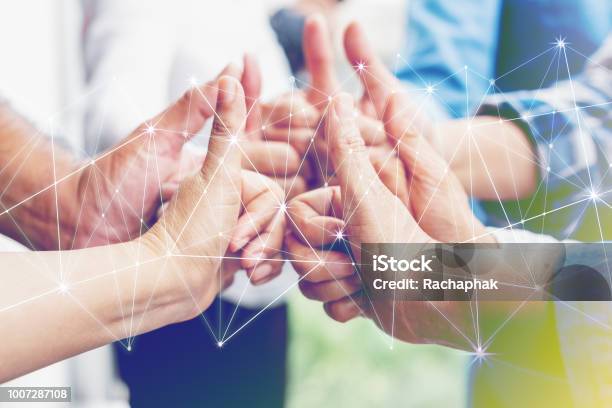 Business Partners Team Achievement Concept Multiethnic Diverse Group Of Colleagues Join Hands Together Creative Teamworkbusiness Agreement Important Of Teamwork Stock Photo - Download Image Now