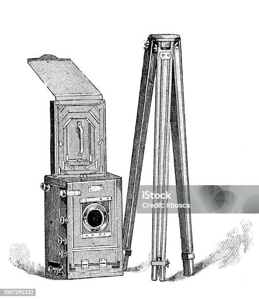 Antique Scientific Engraving Illustration Camera Stock Illustration - Download Image Now - 19th Century, 19th Century Style, Antique