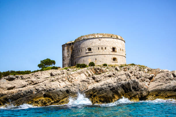 Mamula fortification, small island in Adriatic sea, Montenegro