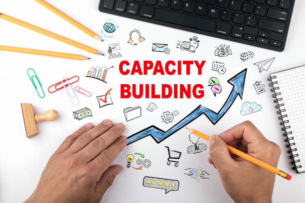 istock Capacity Building concept. Blue Arrow and Icons Around 1007305688