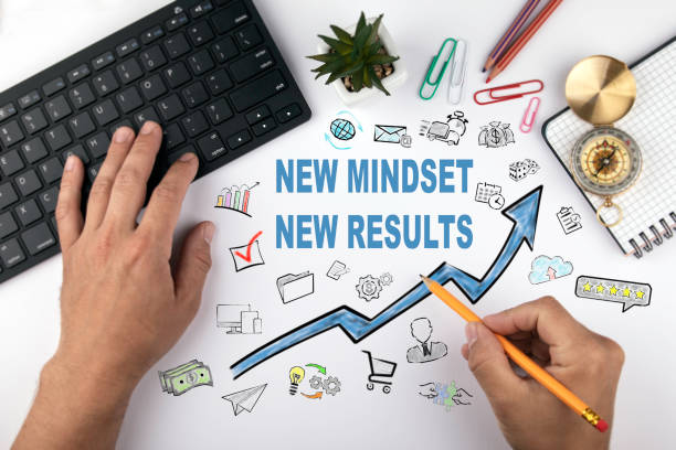 istock New Mindset New Results. Blue Arrow and Icons Around 1007310090