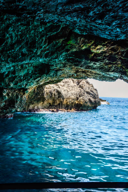 Blue lagoon in the Montenegro, European summer travel destination