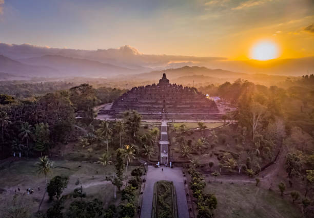 istock Borobudur temple sunset aerial shot 1007314378