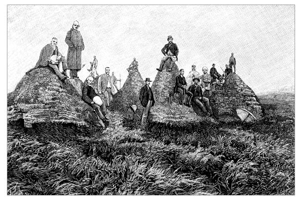 istock Antique scientific engraving illustration: Petrified hot springs 1007314954