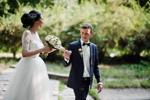 istock Young newlyweds at their wedding day 1007341444