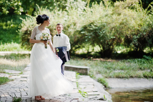 istock Young newlyweds at their wedding day 1007341504