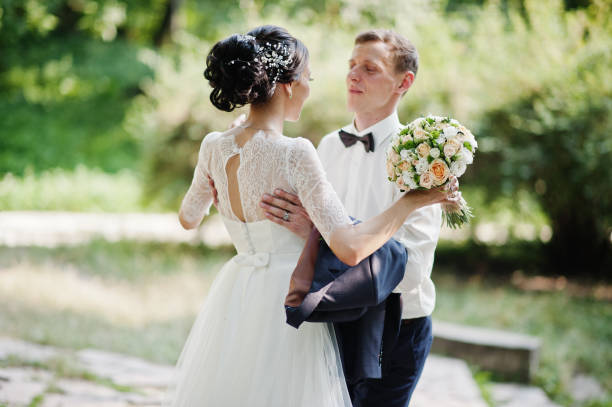 istock Young newlyweds at their wedding day 1007341528