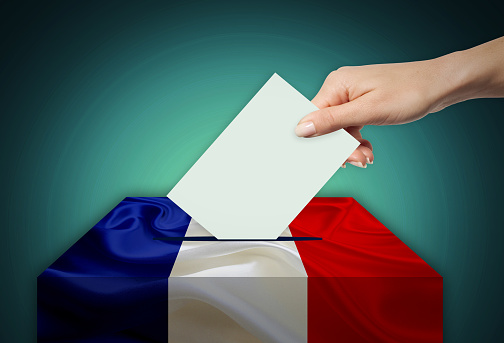 Man voting on elections in FRANCE