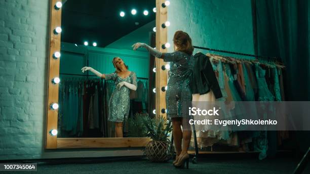 Elegant Woman In Dressing Room Before Show Stock Photo - Download Image Now - Theatrical Performance, Dressing Room, Backstage