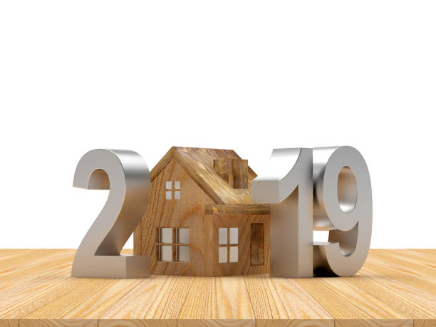 istock 2019 silver number with wooden house icon 1007354222