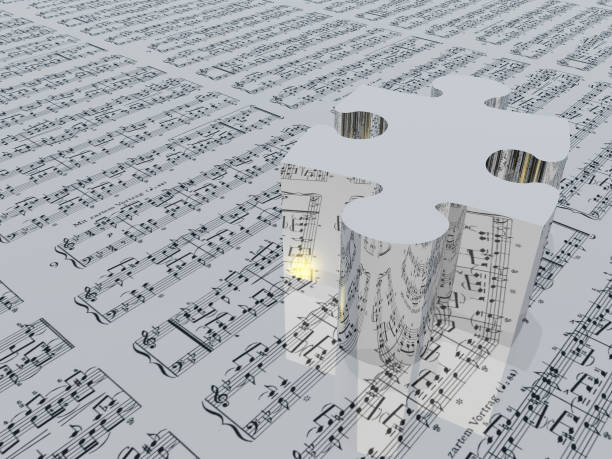 istock Puzzle piece and waltz music notes 1007355064