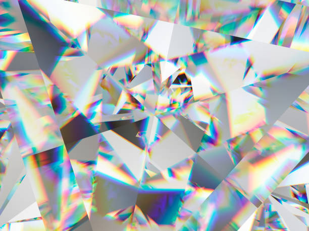 istock diamond structure extreme closeup and kaleidoscope. top view of round gemstone 3d render, 3d illustration 1007367262