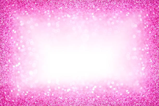 pink glitter sparkle border birthday girly frame - clipping path wedding invitation invitation message imagens e fotografias de stock