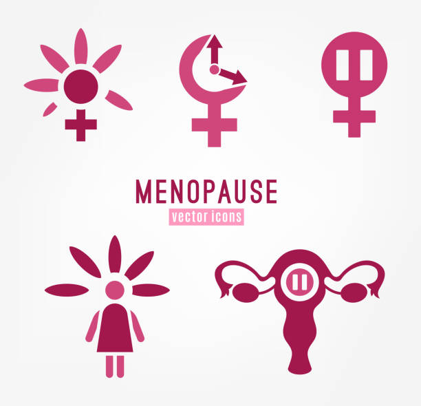 illustrazioni stock, clip art, cartoni animati e icone di tendenza di icona vettoriale menopausa - menopause