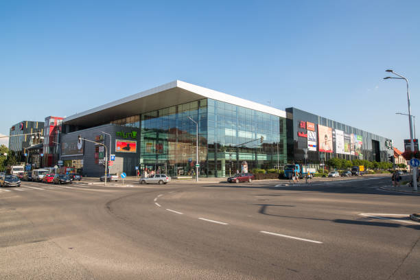 Nitra, Slovakia, july 25, 2018: Mlyny shopping mall situated in the heart of the city of Nitra, Slovakia